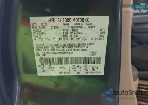 2008 Ford Escape Xls/Xls Manual from USA, damaged, VIN 1FMCU02Z48KB99921